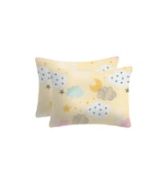 LİEF HOME AY VE BULUT DESENLİ BEBEK YASTIK KILIFI 6 FARKLI RENK SEÇENEĞİYLE / 35x45 ( 2 Adet ) (Sarı)