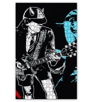 Cakapuzzle ACDC Angus Young Boynuzlu Şapka Çizim Puzzle Yapboz MDF (Ahşap) (500 Parça)