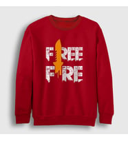 Presmono Unisex Beyaz Knife V2 Free Fire Sweatshirt 233159tt (Kırmızı)