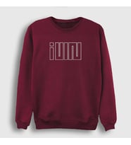 Presmono Unisex Beyaz Logo K-Pop G I Dle Sweatshirt 406107tt (Bordo)
