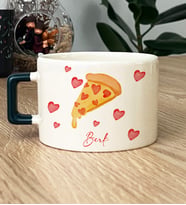 Kişiye Özel Pizza Lover Hediye Lüks Fincan (Koyu Yeşil)