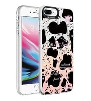 Apple iPhone 8 Plus Kılıf Mermer Desenli Zore Marbello Kılıf (Siyah - Beyaz)