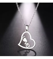 Kişiye Özel 925 Ayar Gümüş Love Kalp Kolye (Gümüş)