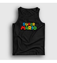 Presmono Unisex Sarı Logo Oyun Super Mario Atlet 324428tt (Siyah)