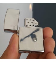 Benzinli Renkli Metal Çakmak (Gümüş)