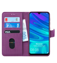 Microsonic Huawei Honor 10 Lite Kılıf Fabric Book Wallet (Mor)