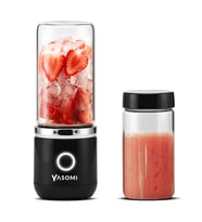 Yasomi Taşınabilir Kablosuz Şarjlı Cam Smoothie El Blenderi ( Türkiye Garantili) (Siyah)