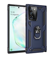 Samsung Galaxy Note 20 Ultra Uyumlu Kılıf Standlı Manyetik Yüzüklü Military Magnetic Ring Polycarbonate and TPU Case (Lacivert)