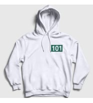 Presmono Unisex Beyaz Jang Deok Su 101 Squid Game Kapüşonlu Sweatshirt 260729tt (Beyaz)