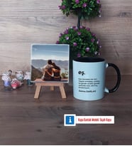 Eşe Hediye Fotoğraflı Dekoratif Taş, Kupa Bardak Beyaz Hediye (Model 11)