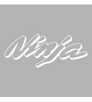 Ninja Araba Sticker siyah 18x7 CM (Beyaz)