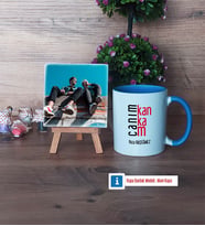 Arkadaşa Hediye Fotoğraflı Dekoratif Taş, Kupa Bardak Beyaz Hediye (Model 4)