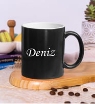 Kişiye Özel Yazılı & Renkli Kupa Bardak, 14 Farklı Renk Seçeneği (Siyah)