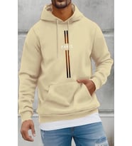 Paris Baskılı  Pamuklu Oversize Sweatshirt (Bej)