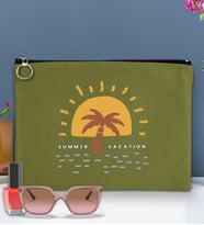 BK Gİft Yaz Temalı-6 Astarlı Portföy Çanta 30x21cm(12 Renk Seçeneği), Baskılı El Çantası, Organizer Çanta (Yeşil)