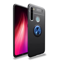 Xiaomi Redmi Note 8T Kılıf Yüzüklü Magnetli Ravel Case (Siyah-Mavi)