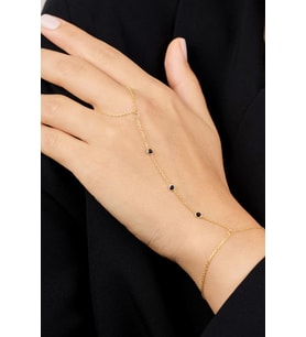 925 Ayar Gümüş Zirkon Taşlı Gold Şahmeran TFNY65207 (Lacivert)