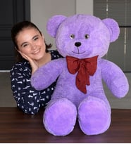 100 Cm Papyonlu Büyük Ayıcık (%100 Yerli) (Lila)