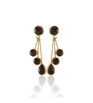 Kadir Jewellery22 Ayar Altın Kaplama Vintage Küpe -El İşçiliği Ve Hipoalerjenik Küpe (Kahverengi)