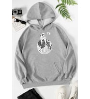 Unisex Astronot Baskılı Sweatshirt (Gri)