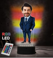 Doğum Günü Hediyesi,Sevgiliye Hediye, Kişiye Özel Fotoğraflı Müdür Karikatür 3D Led Lamba (RGB)