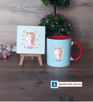 Unicorn Dekoratif Taş, Kupa Bardak Kırmızı Hediye (Model 1)