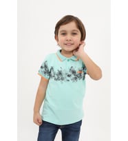 Toontoy Erkek Çocuk Baskılı Tişört (Mint Yeşili)