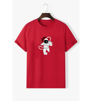 Unisex Nasa Baskılı T-shirt (Kırmızı)