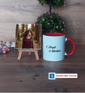 İsme Özel Fotoğraflı Dekoratif Taş, Kupa Bardak Beyaz Hediye (Model 2)