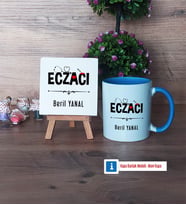 Eczacı Dekoratif Taş, Kupa Bardak Kırmızı Hediye (Model 3)