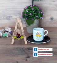 Öğretmenler Günü Hediyesi Türk Kahvesi Fincanı Ahşap Altlıklı ve Fotoğraflı Ahşap Anahtarlık Hediye (Model 7)
