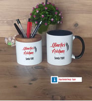 Yönetici Asistanına Hediye Kalemlik, Kupa Bardak T Kişiye Özel Hediye (Model 12)