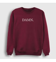 Presmono Unisex Beyaz Damn Sweatshirt 398103tt (Bordo)