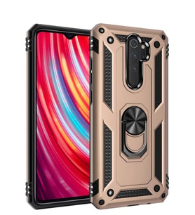 Microsonic Xiaomi Redmi Note 8 Pro Kılıf Military Ring Holder (Gold)