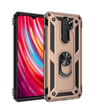 Microsonic Xiaomi Redmi Note 8 Pro Kılıf Military Ring Holder (Gold)