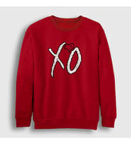 Presmono Unisex Beyaz Xo The Weeknd Sweatshirt 159352tt (Kırmızı)