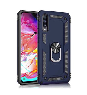 Huawei P Smart Pro 2019 Kılıf Yüzüklü Zırh Tank Vega (Mavi)