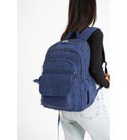 571 Collection Klinkır Kumaş Lise Üniversite Çantası 45*30 Cm Çok Cepli  (Lacivert)
