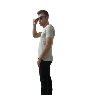COTTOMEN Erkek V Yaka Slim Fit & Tshirt (Limon Küfü)