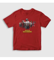 Presmono Unisex Çocuk Beyaz Team Pubg T-Shirt 30737tt (Kırmızı)