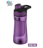 Uzspace Manyetik Kapaklı 530 ml Silikon Gövde Tritan Su Matarası (Mor)