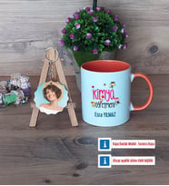 Kimya Öğretmeni Kupa Bardak Beyaz ve Fotoğraflı Ahşap Anahtarlık Hediye (Model 13)