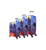 Bagacar Relax Büyük Orta Kabin Boy için 3 lü Valiz Kılıfı (Eflatun)