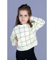 Toontoy Kız Çocuk Positive Baskılı Crop Sweatshirt (Sarı)