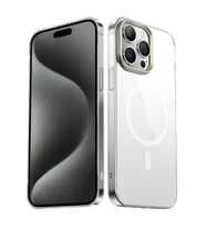 Vendas iPhone 15 Pro Max Uyumlu Sararma Yapmayan Hassas Buton Tasarımlı Wireless Şarj Özellikli Glass Kapak (Titanyum Mat)