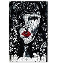 Cakapuzzle Kırmızı Dudaklı Ağlayan Kadın Puzzle Yapboz MDF (Ahşap) (1000 Parça)