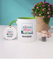 Kimya Mühendisi Kupa Bardak ve Anahtarlık (Yeşil)