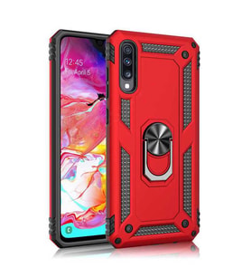 Huawei P Smart Pro 2019 Kılıf Yüzüklü Zırh Tank Vega (Kırmızı)