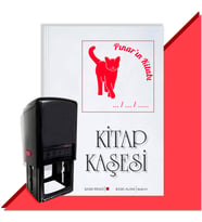 Kişiye Özel  Sevimli Kedi 11 Tarihli Kitap Kaşesi (Kırmızı)