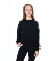 Toontoy Kız Çocuk Baskılı Sweatshirt (Siyah)